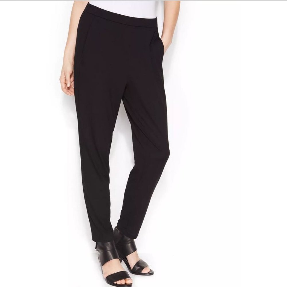 Eileen Fisher Stretch Jersey  Slouchy Ankle Pants Black Size XL